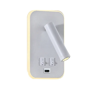 1 Kos Zidu Light Osvetlitev Polnjenje prek kabla USB 330 Stopnjo Rotacije Nastavljivo Stensko Svetilko ob Postelji Študija Branje Rov Lučka