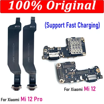 100% Prvotne Preizkušen Polnjenje prek kabla USB Port, Mic Mikrofon Dock Priključek Odbor Flex Kabel za Popravilo Delov Za Xiaomi Mi 12 / Mi 12 Pro