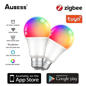 15W Tuya Zigbee 3.0 Led Žarnica E27 RGBCW Lučka Pametni Dom Zatemniti Žarnica Glas Daljinski upravljalnik Delo Z Alexa googlova Domača stran