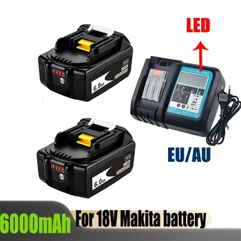 18V Makita 6000mAh Litij-ionska Akumulatorska Baterija 18v vaja Zamenjava Baterije BL1860 BL1830 BL1850 Z DC18RC 3A Polnilnik