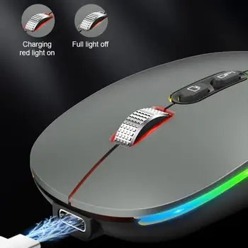 2,4 GHZ Wireless Mouse Tip-C Polnilna Ultra Tanek Prenosni Dvojni ModeMouse Tiho, iz Ozadja Miši Za Prenosni RAČUNALNIK