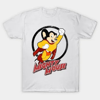 2021 Moški/Ženske Poletne Bele Street Fashion Hip Hop Super Mighty Mouse T-majica Bombaž Tees Kratek Rokav Vrhovi