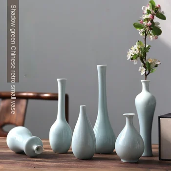 2022 Nove Keramične Vaze Okraski Retro Novi Kitajski Zen Cvet Preprost Doma Dekoracijo Obrti Modre In Bele Porcelanaste Majhno Stekleničko