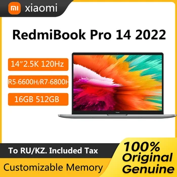 2022 Xiaomi Redmibook Pro Prenosnik 14 14 Palčni 2.5 K 120Hz Prenosnik AMD Ryzen V5-6600H R7-6800H 16GB 512GB Z AMD Radeon Grafično
