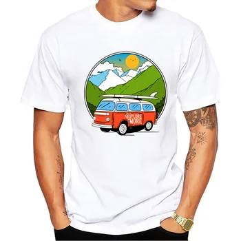 2023 Moške Mode za kampiranje počitnice Surf Design T-Shirt Kul Ustvarjalno Tiskanje Vrhovi