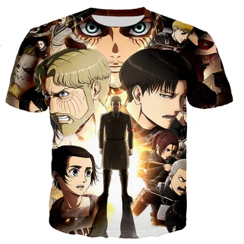 2023 Moški/ženske Vroče Anime 3D Napad Na Titan Natisnjeni T-shirt Moda Priložnostne Harajuku Slog T-shirt Ulične Hip Hop Oblačila