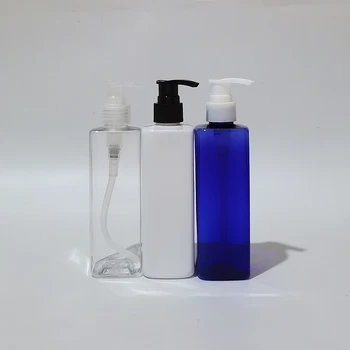 20pcs 250 ml Modra/Clear/Black PET Plastenka,Rjava Losjon Posodo S Črno Losjon Črpalka, Prazno Šampon Povratne Steklenice