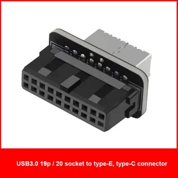 20pin, da 19pin Pretvornik USB 3.0 Notranji Glavi USB 3.1/3.2 Tip C Spredaj Vnesite E Napajalnik za RAČUNALNIK z Matično ploščo Priključek za dvižni vod