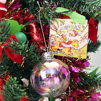 24PCS prozorne Plastike Prazne Božični Kroglice 8 cm DIY Božič Drevo Ornament Dekoracijo Umetnosti Obrti