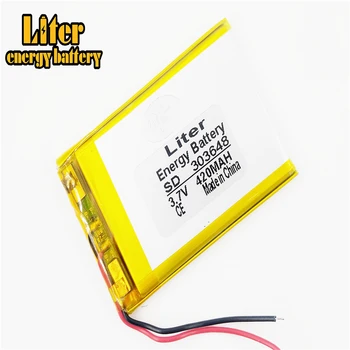 3.7 V,420mAH,303648 litij-polymer Li-ionska baterija za 303648 GPS,mp3,mp4,mp5,dvd,bluetooth,model igrača Litij-polimer baterija