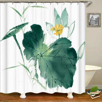 3D Tiskanih Cvetlični Tuš Zavesa Kopalnica Nepremočljiva Zavese Home Decor Art Pripomočki, s Trnkov Letnik Dekor Cortina Ducha
