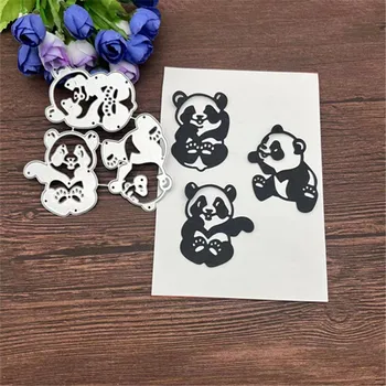 3Pcs živali panda Rezanje Kovin Matrice Matrice Za DIY Scrapbooking Dekorativni Okrasni Handcraft Predlogo
