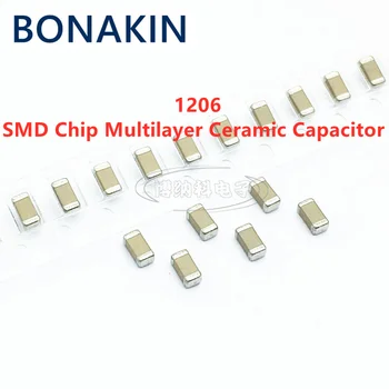 50PCS 1206 47NF 50V 100V 250V 500V 1000V 473K 10% X7R SMD Chip Večplastnih Keramičnih Kondenzatorjev