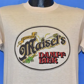 80. Maisel je nemško Pivo Logotip Dampf Bier Gebruder t shirt Srednje
