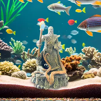 Akvarij Dekoracijo Vrač Figur Krajinsko Namizje Kip Fish Tank Dekor Jama Skrivališče za Dvorišče Travnik Balkon Polico Darilo