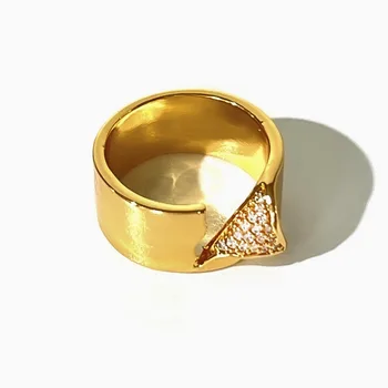 ALLNEWME francoski Sijoče CZ Kubičnih Cirkonij Geometrijske Laniate Čar Obroči za Ženske Pravi Gold Silver Plated Medenina Prst Prstan