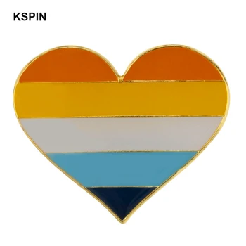 AroAce Ponos srca v obliki Zastave Značko Posnetke Gumb za Obleke, Kovinske Kawaii Nožice v Broške