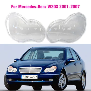 Avtomobilski Žarometi Jasno Objektiv Lučka za odtenek Kritje Za Mercedes Benz C-Razred W203 2001-2007 Žaromet Lupini Dodatki