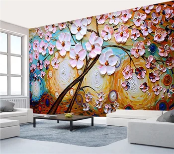 beibehang ozadje po Meri 3d papier peint foto zidana, velikan, tri-dimenzionalni nož slikarstvo, oljno slikarstvo bogato drevo ozadje