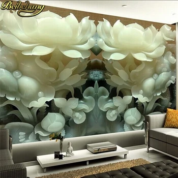 beibehang stene papirja Kitajski jade lotus 3D stereoskopski TV ozadju stene papir za dnevno sobo, spalnica 3d fotografije za ozadje