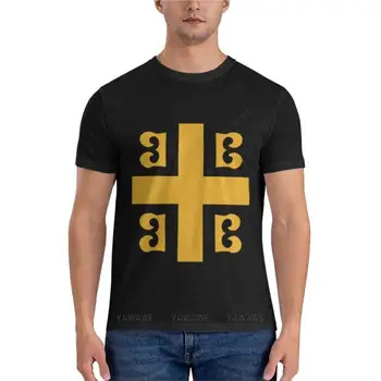 Bizantinski Zastavo Klasičnih T-Shirt Prevelik t-shirt moški majica s kratkimi rokavi črne majice za moške, moški velik in visok t srajce