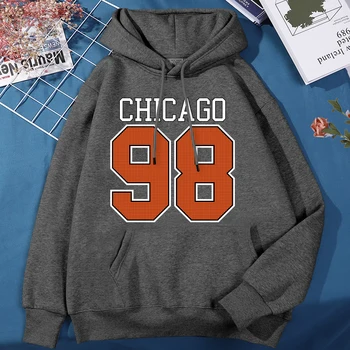Chicago 98 Ulica Mesto Pismo Moški pulover s kapuco Classic Vse-Tekmo Trenirko Moda Kakovosti Oblačila Osebnost Harajuku Hoodies