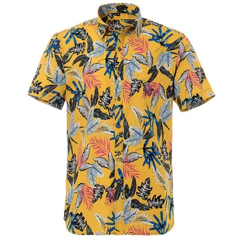 Cvetlični 3d Tiskanja Hawaiian Majica Za Moške Priložnostne Kratek Rokav Plus Velikost Plaži, Ulici, Srajce Moda Vrh Cvetlični Vzorec, Aloha Majice