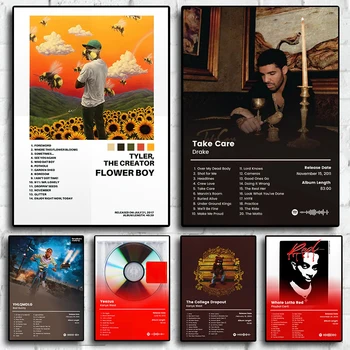 Glasba hip hop Plakat Kanye West Tracklist Album Cover slabo zajček Doma Dekor bar cafe Art Dekor kakovosti, plakati, platna slikarstvo