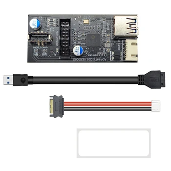 Glava 19Pin, Da Tip E + 19Pin matične plošče 1 Do 2 Razdelilnik USB 3.0 Hub USB Adapter Conector USB Priključek 19Pin