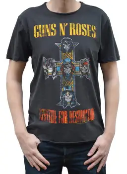Guns N Roses-Apetita za Uničenje XXL Siva (Oglje Cc) Dopolniti T-Shirt