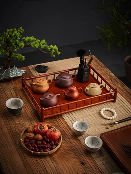HXL Namizje Čaj Nastavite Shranjevanje Rack Čajnik Čaja Skledo Shranjevanje Rack Pladenj Bambusa Čaj Meta Čaj Tabela