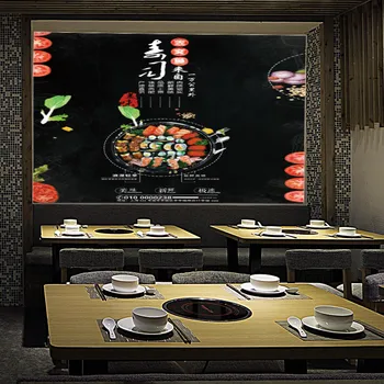 Japonski Suši Bar s Prigrizki Ozadje Industrijske Dekor Gurmanske Losos Restavracija Dekoracijo Slikarstvo Zidana Stena Papirjev 3D