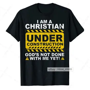 Jaz Sem Krščanski Pod Boga Gradnje Kristusa T-Shirt Katoliške Verske Tee Darilo
