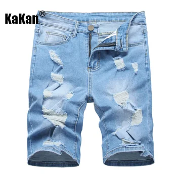 Kakan - Evropski in Ameriški Nove Poletne Moške Split Luknjo Jeans oblačila za Moške, Trendy Sredi hlače Opraskan Kratke Jeans K09-212