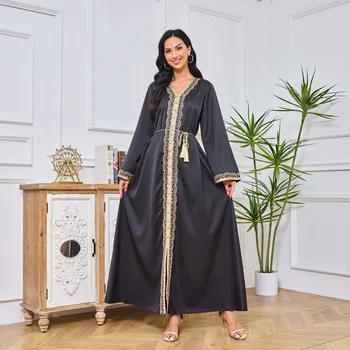 Khimar Hidžab Obleko Abayas za Ženske Muslimanskih Kimono Vezenje Obleke tam kaftan Ramadana Abaya Jilbab Dolgo Haljo Eid Islam Oblačila