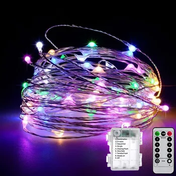 LED Luči Garland Baterije, ki jih Upravlja Garland Daljinski upravljalnik Pravljice Svetlobe, Božični Okraski, Novo Leto, Poročni Stranka Dekor Božič
