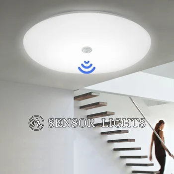 LED Stropne Luči Smart PIR Senzor 48W 24W LED Panel Napeljave, Svetilke, Notranji Hodnik, Hodnik Senzor Gibanja Ponoči Luči 110V220V