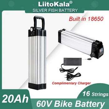 LiitoKala 60V/67.2 V 20Ah 16s 18650 e-Kolo Baterije Srebrna riba Primeru 800w 1000W Motornih Rekonstrukcija komplet Električnih Koles brez dajatev