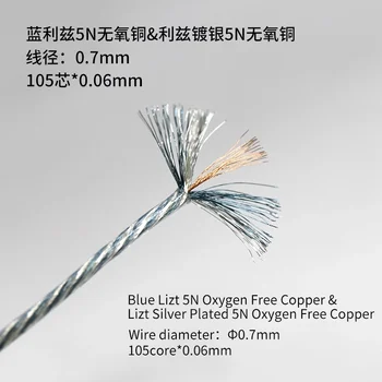 Litz 5N oxygen free bakreni & silver plated OD:0.7 MM 105core