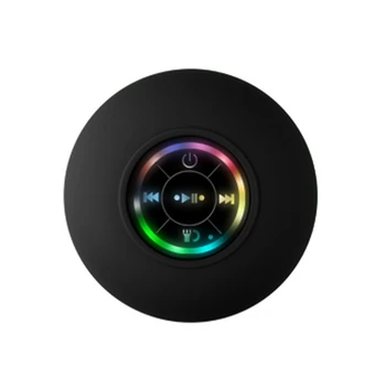 Mini Bluetooth Zvočnik Nepremočljiva Kopalnica Zvok Brezžični Tuš Zvočniki RGB Svetlobe Bluetooth Sesalni Zvočnik, Črna