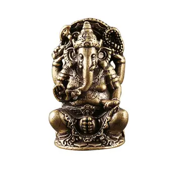 Mini Letnik Medenina Ganesha Kip Žep Tajska Slon Bog Slika Kiparstvo Domače Pisarne Dekorativni Okras Darilo
