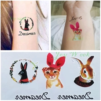 Nepremočljiva Začasni Tattoo nalepke na telesu sexy zajček zajec mačko, tatto nalepke flash tattoo ponaredek tetovaže za dekle ženske