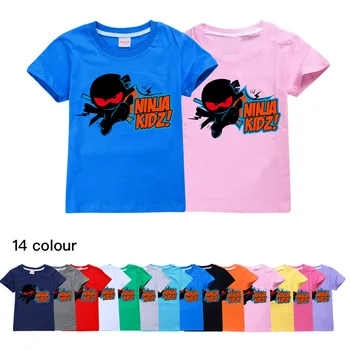 Ninja Kidz B Otroci Poletje Bombaža, Kratek Oplaščeni T-majice Otroci Majica Risanka Najstnik Vrhovi Fantje Dekleta Tees Oblačila