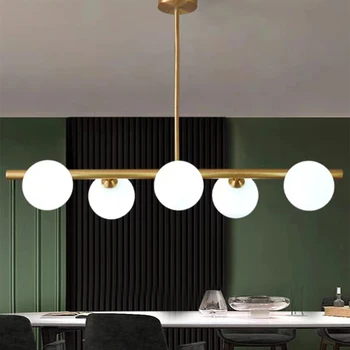 Nordijska Restavracija LED Stekleno Kroglo Obesek Svetlobe Doma Dekor Zlata luç Dnevna Soba, Spalnica Viseče Svetilke Svetilka
