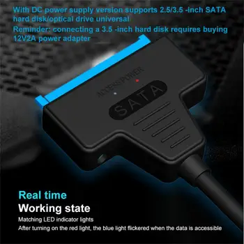 Nov USB, SATA 3 Kabel Sata Na USB 3.0 Adapter Do 6 Gbps Podporo 2.5 Inch Zunanji SSD HDD Trdi Disk 22 Pin Sata III A25 2.0