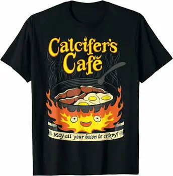 NOVA OMEJENA Calcifer je Cafe Lahko Vse Slanino in Jajca Se Hrustljavo Kuhanje T-shirt