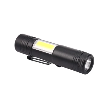 Novi Mini Prenosni Aluminija Q5 LED Svetilka XPE&COB Delo Svetlobe, Lanterna Močan Pero Baklo Lučka 4 Načini Uporabe 14500 Ali AA