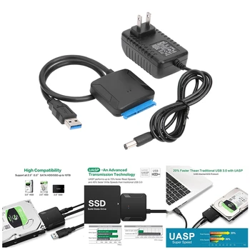 NOVO-USB Na Sata Podatkovni Kabel, Za 2,5/3,5-Palčni USB3.0 Enostaven Pogon Kabel Za Trdi Disk Sata Kabel