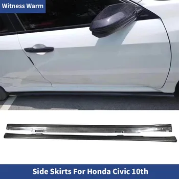 Ogljikovih Vlaken Strani Telesa Krila Komplet za Ustnice Razdelilniki Odbijača Kritje za Honda Civic 16-17 Limuzina 10. Gen