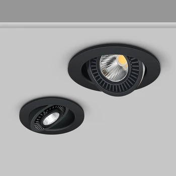 Okroglo Obliko Zatemniti LED 360 Kota Nastavljiv 7W 10W 15W 18W COB Vgradni Downlight, AC85-265V/Črna / Bela LED Stropni Spot Luči